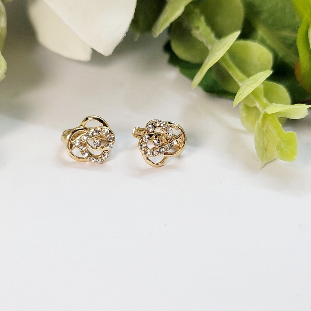 Dainty simple mini hoop earrings with diamonds